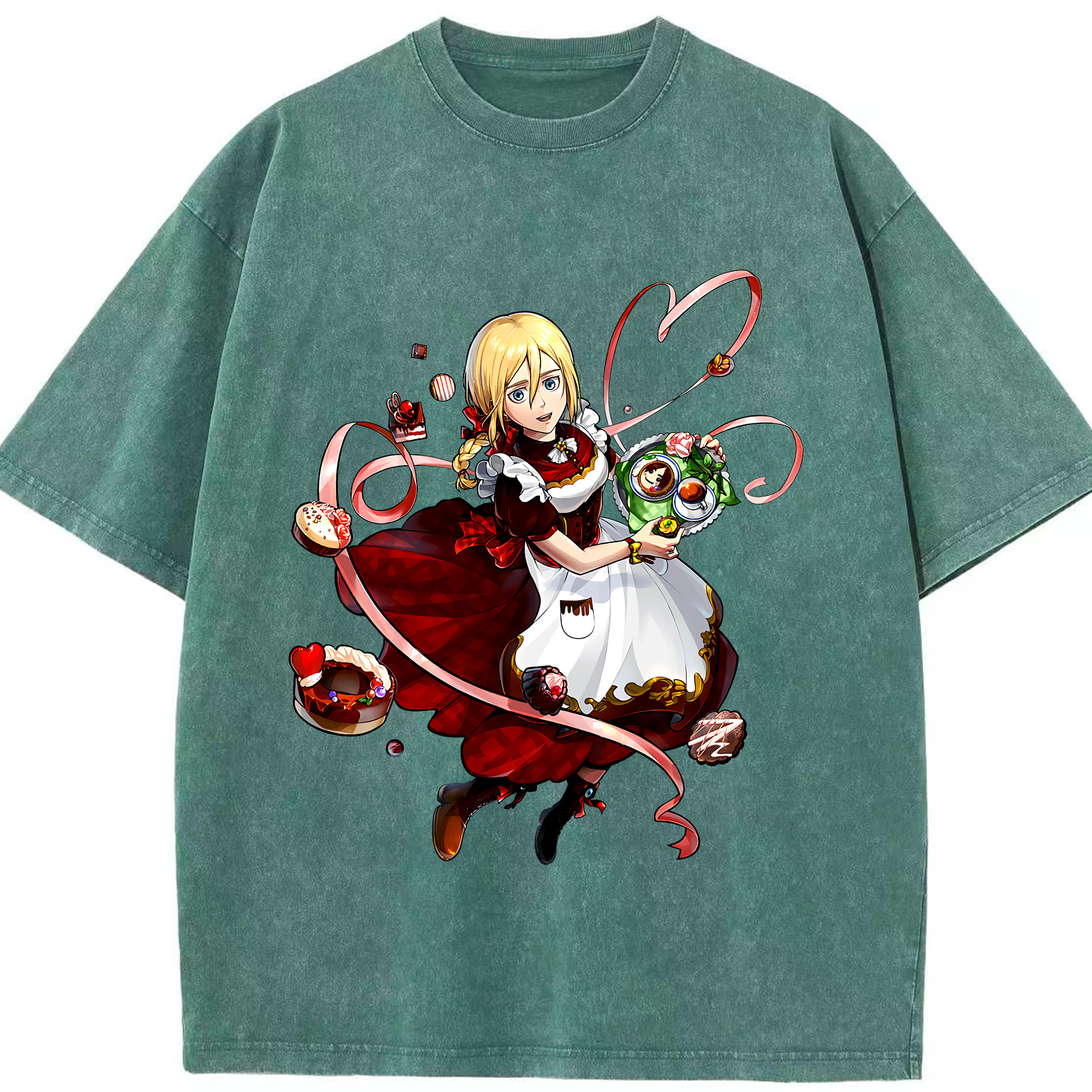 （画像用） 進撃の巨人 クリスタ·レンズ Attack on Titan Christa Lenz 綿100% ヴィンテージ風 半袖Tシャツ（フロントプリント）
